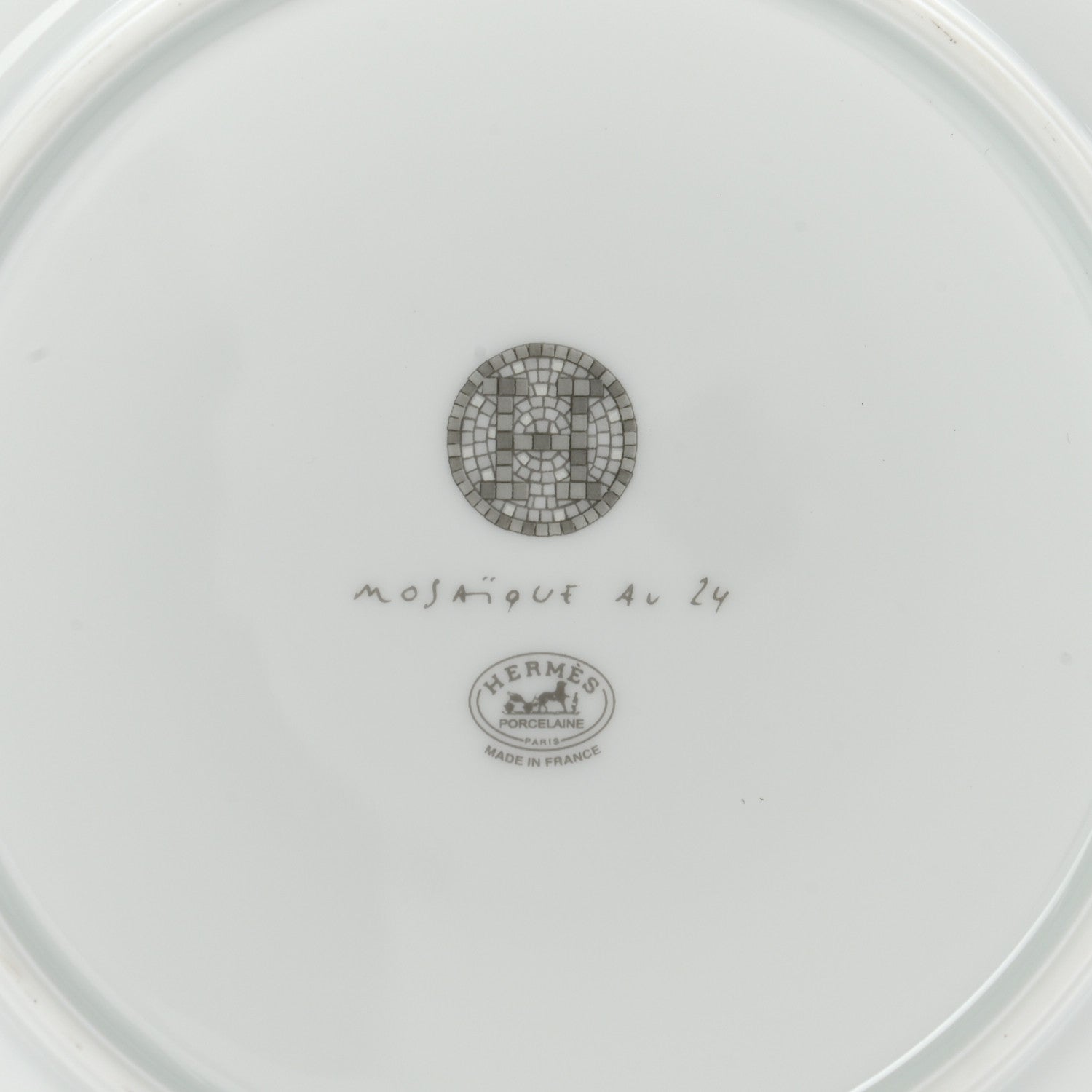 Hermes Porcelain Mosaique Au 24 Cereal Bowl Silver 6 of 8