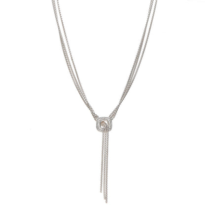David Yurman Sterling Silver Diamond 14mm Waterfall Lariat Necklace 1 of 5