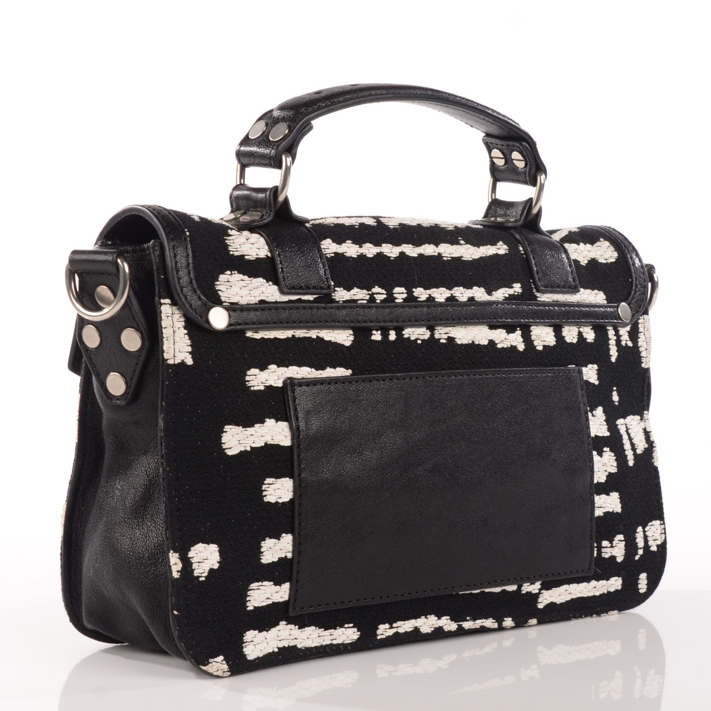 Jacquard Woodblock PS1 Tiny Satchel Black White