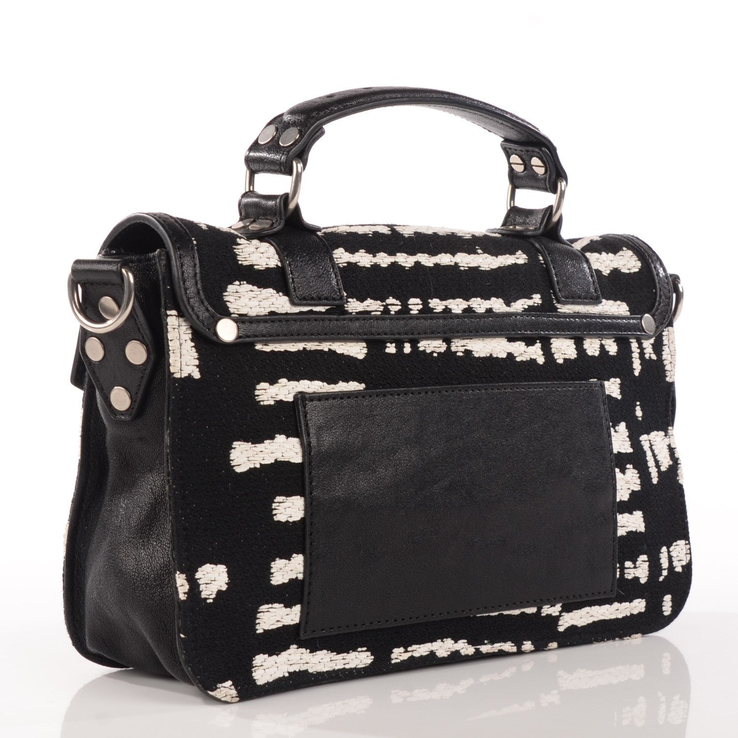 Proenza Schouler Jacquard Woodblock PS1 Tiny Satchel Black White 3 of 12