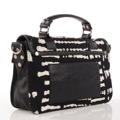 Proenza Schouler Jacquard Woodblock PS1 Tiny Satchel Black White 3 of 12