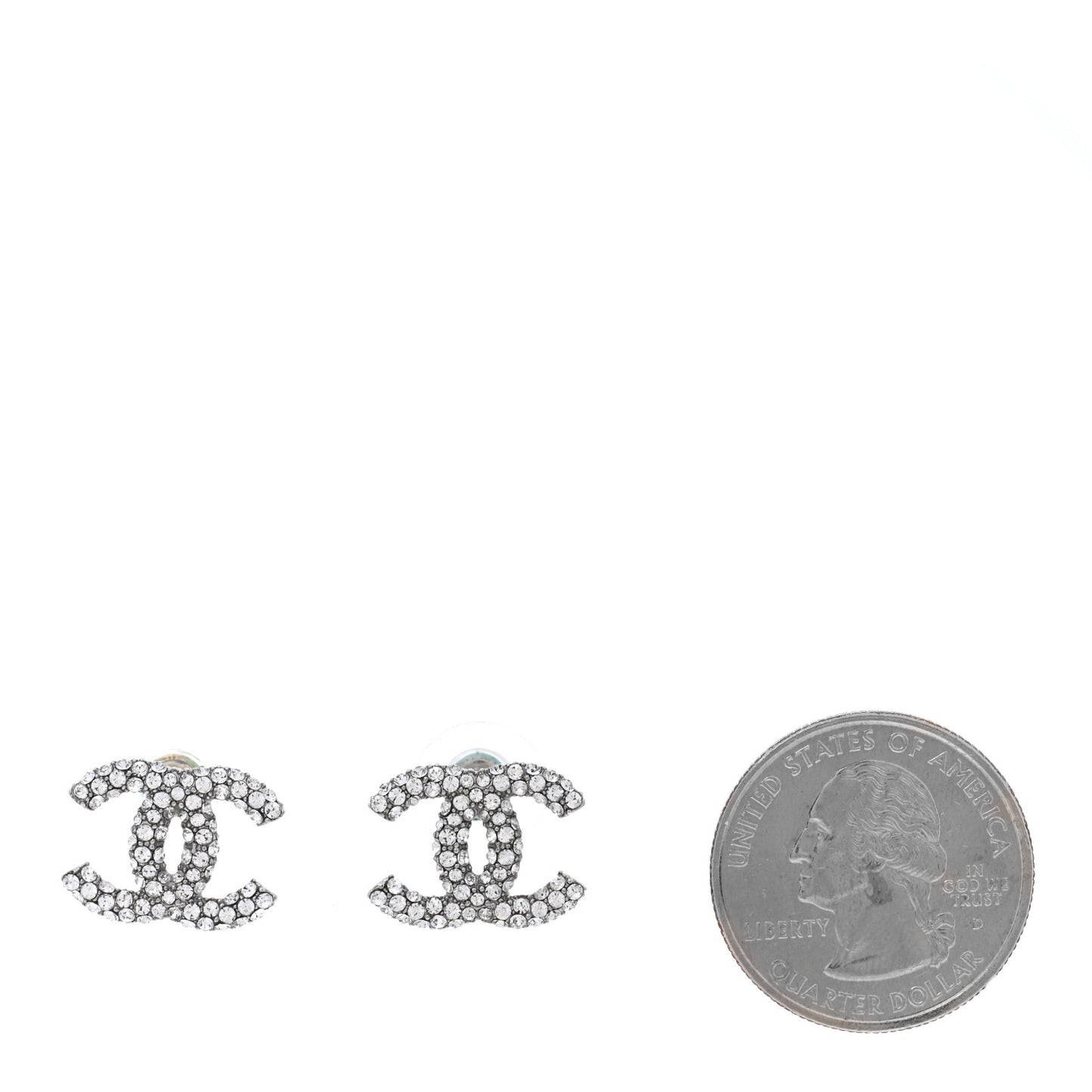 Crystal CC Earrings Silver