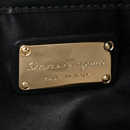 Salvatore Ferragamo Hammered Calfskin Lydia Bow Camera Bag Black 6 of 10