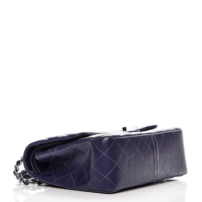Chanel Lambskin Quilted Jumbo Double Flap Dark Purple 4 of 11