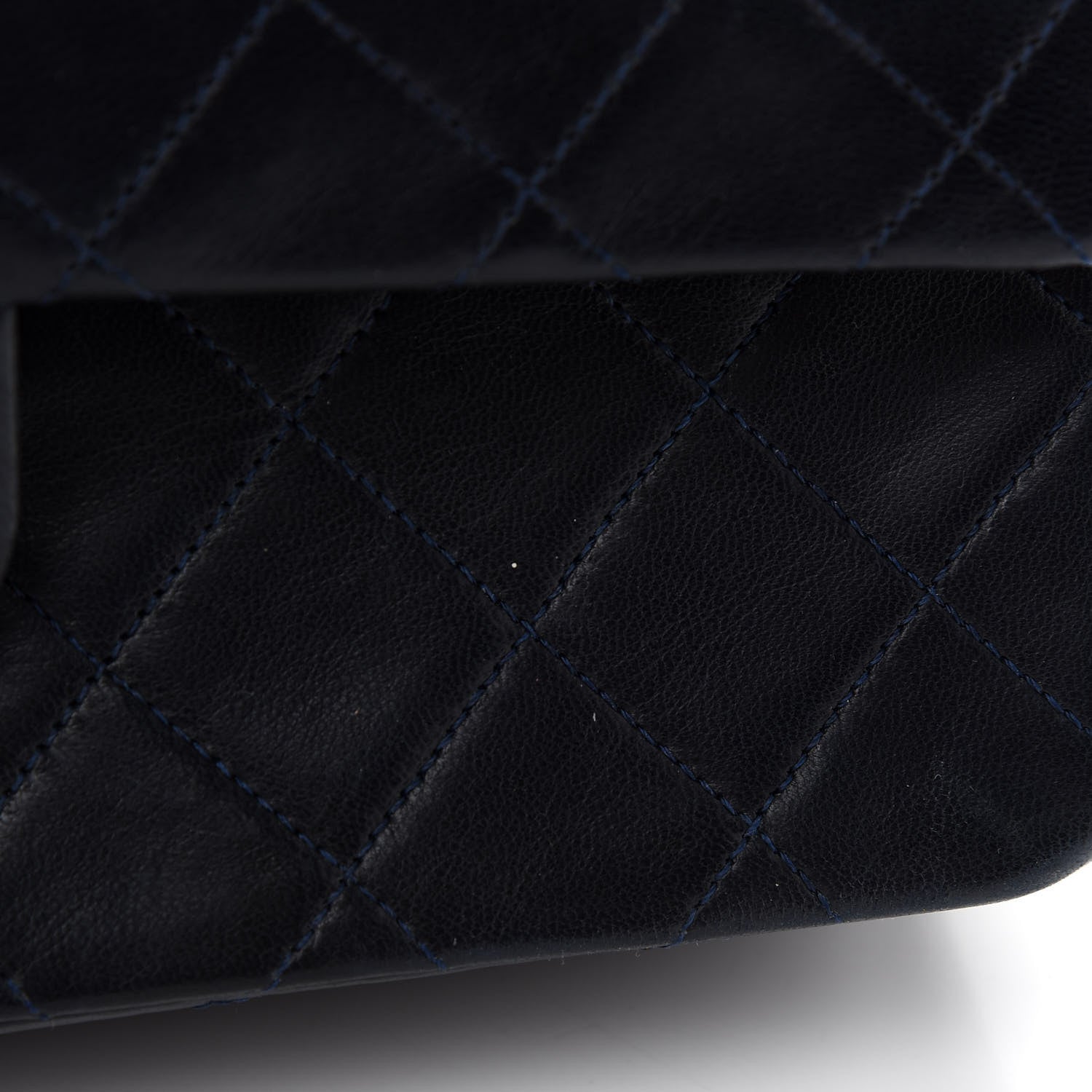 Chanel Lambskin Quilted Medium Double Flap Navy 13 of 15