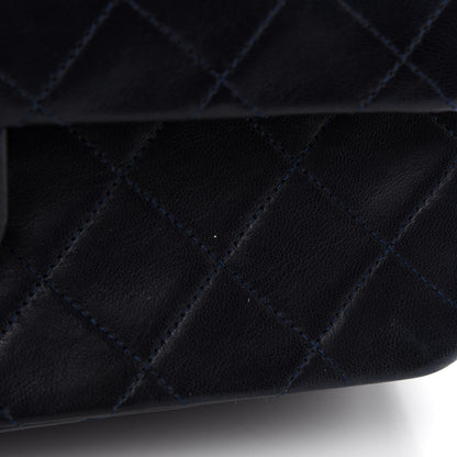 Chanel Lambskin Quilted Medium Double Flap Navy 13 of 15