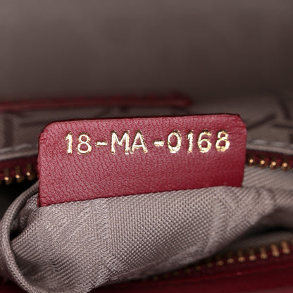 Christian Dior Lambskin Cannage Mini Lady Dior Burgundy 7 of 11