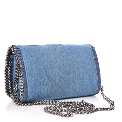 Stella McCartney Eco Denim Embroidered Zigarette Falabella Crossbody Blue 3 of 10