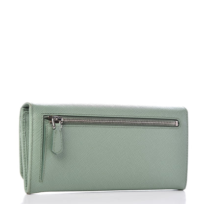 Prada Saffiano Bow Continental Wallet Acquamarina 4 of 17
