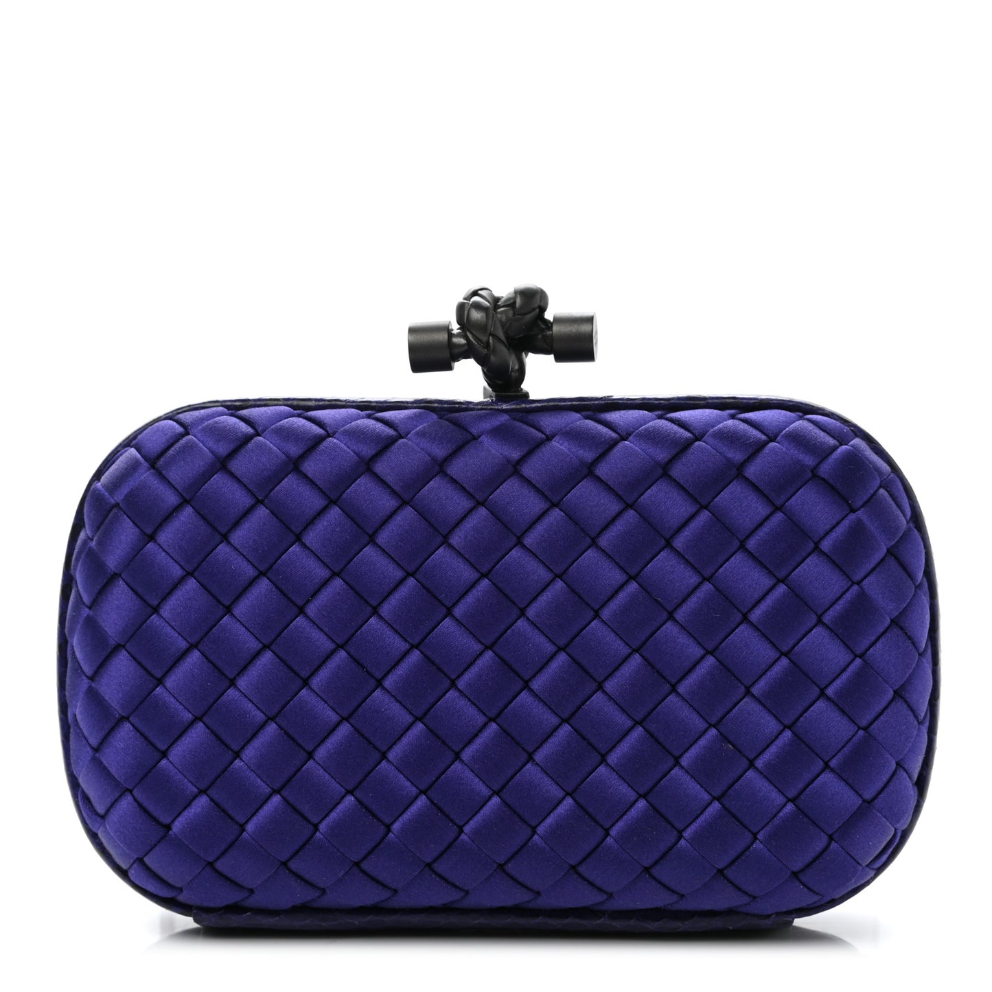 Satin Intreccio Impero Ayers Knot Clutch Purple