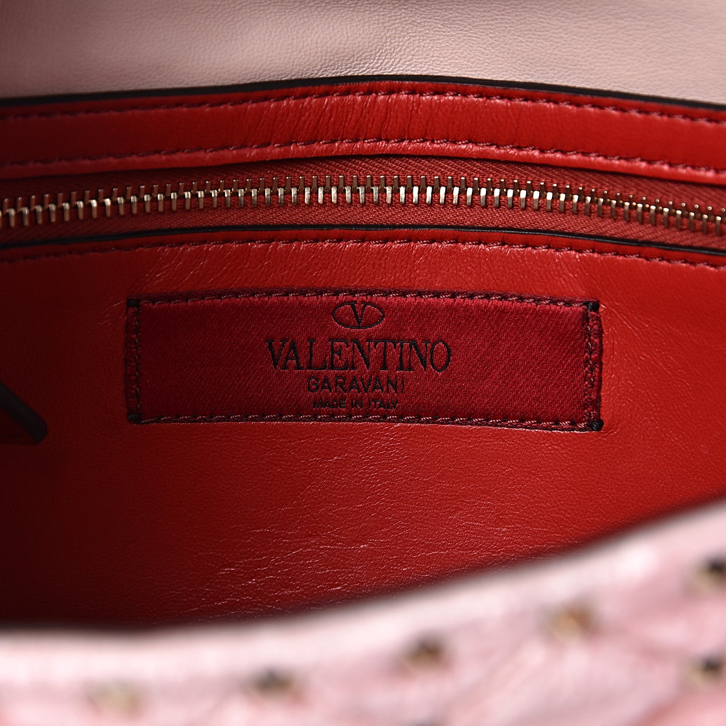 Velvet Rockstud Spike Wallet on Chain Water Rose