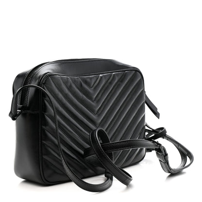 Saint Laurent Calfskin Matelasse Monogram Monochrome Lou Camera Bag Black 3 of 14