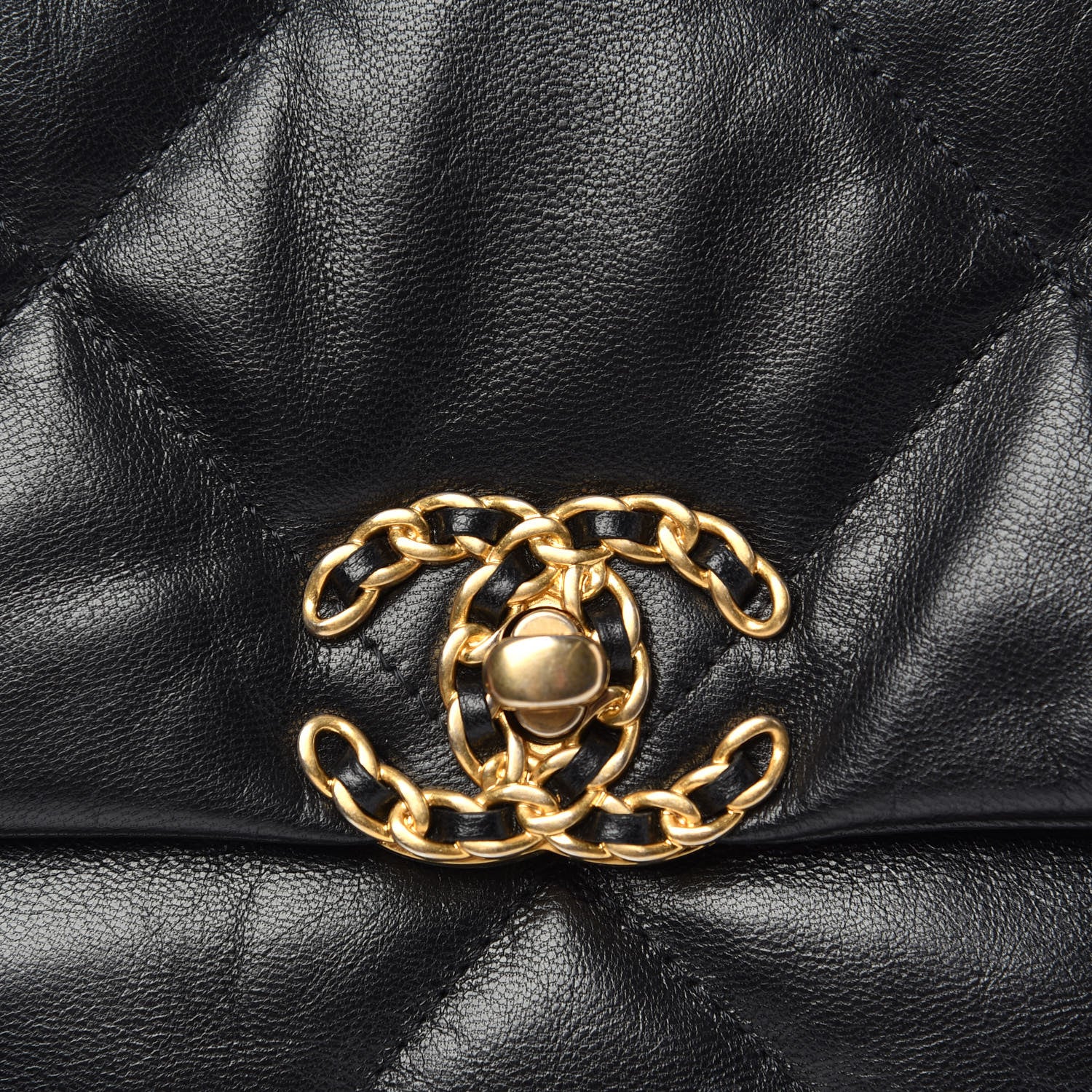 Chanel Goatskin Quilted Large 19 Flap Black 11 of 12