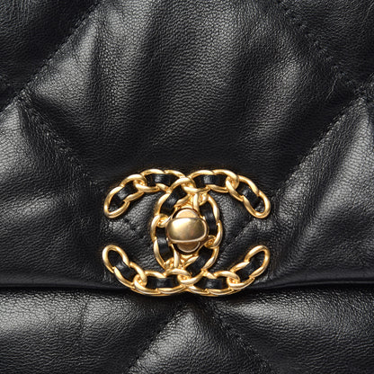 Chanel Goatskin Quilted Large 19 Flap Black 11 of 12