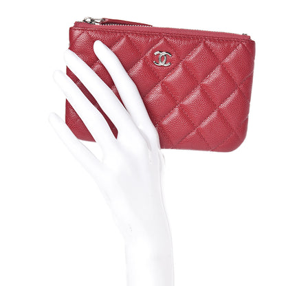 Chanel Caviar Quilted Small Cosmetic Case Dark Pink 2 of 8