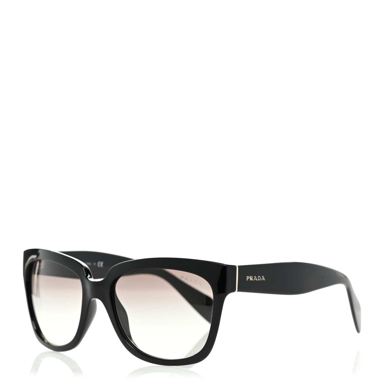 Prada Square Sunglasses SPR 07P Black 1 of 7