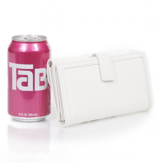 Leather Cannage D Charm Wallet White