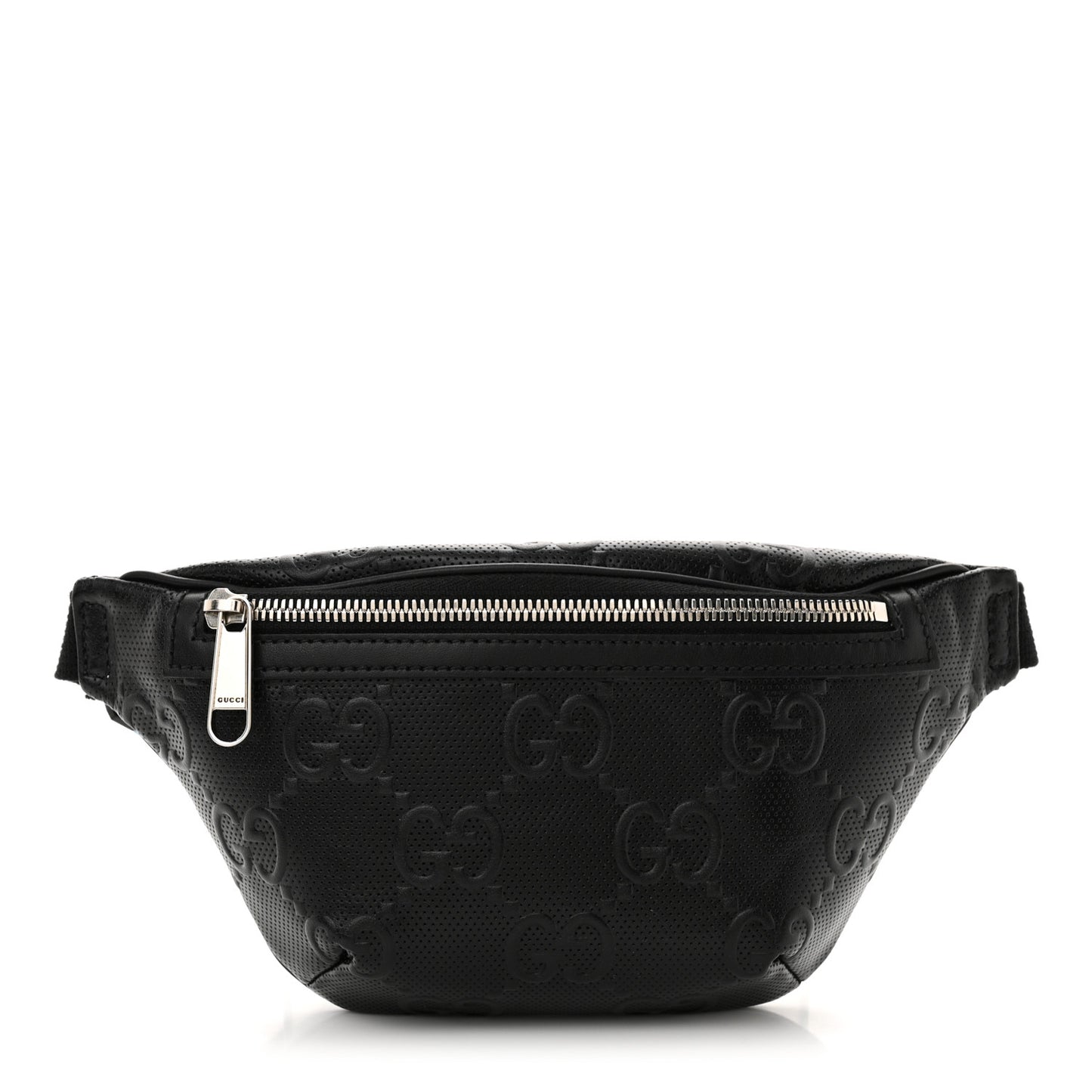Calfskin GG Tennis Embossed Belt Bag Black