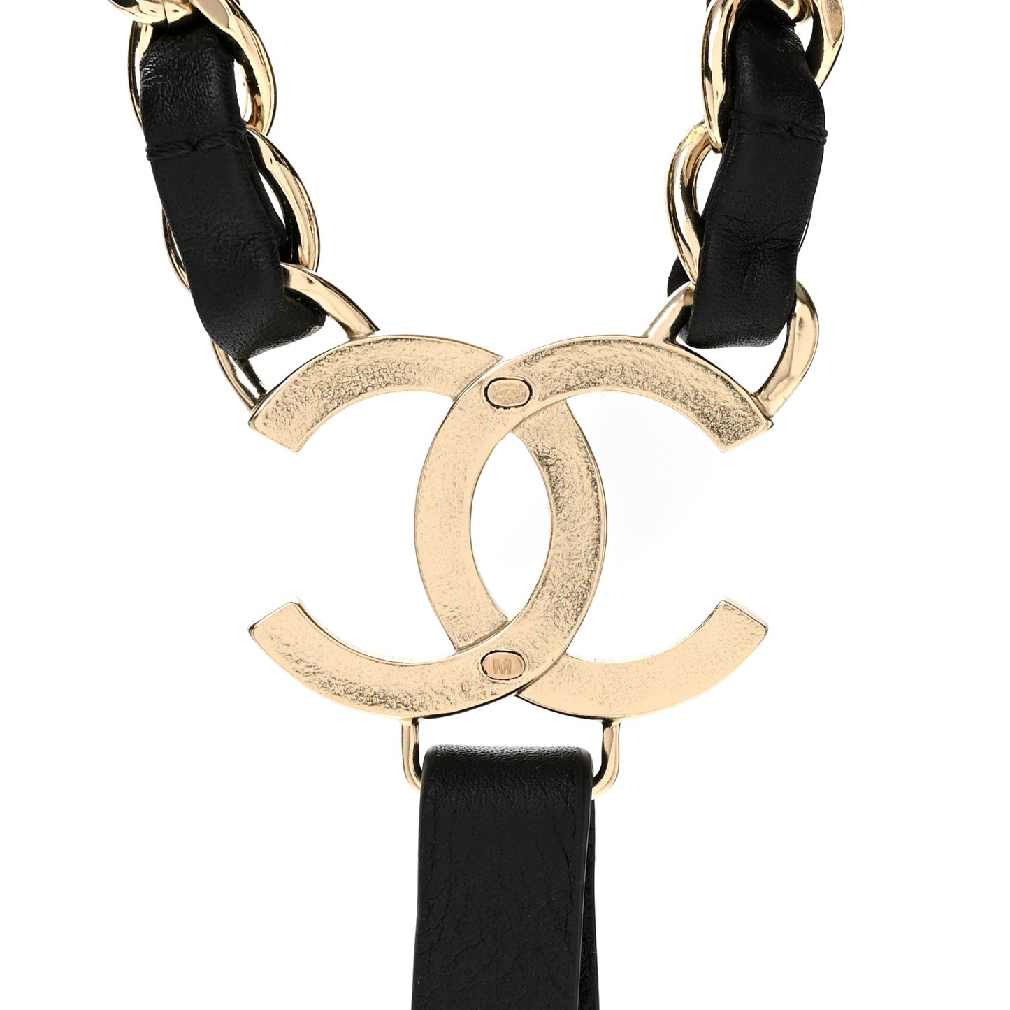 Calfskin CC Chain Suspenders M Black
