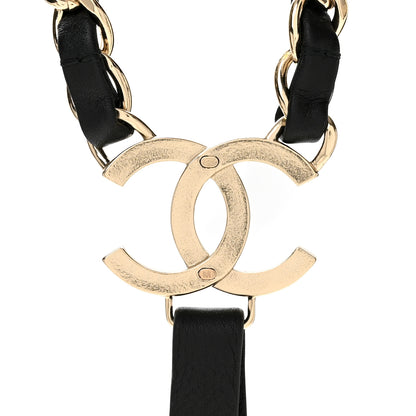 Chanel Calfskin CC Chain Suspenders M Black 3 of 4