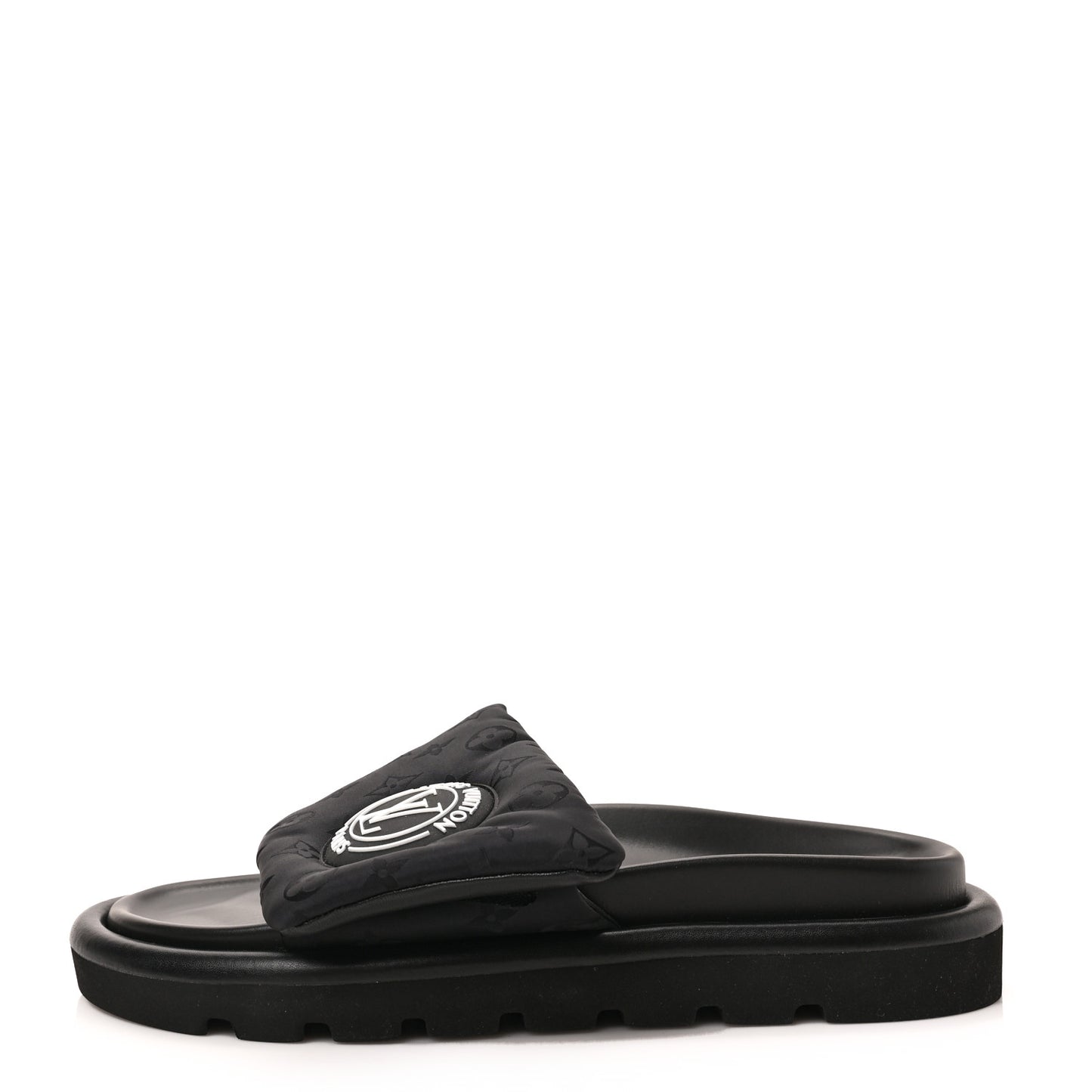 Nylon Monogram Womens Pool Pillow Comfort Mules 39 Black