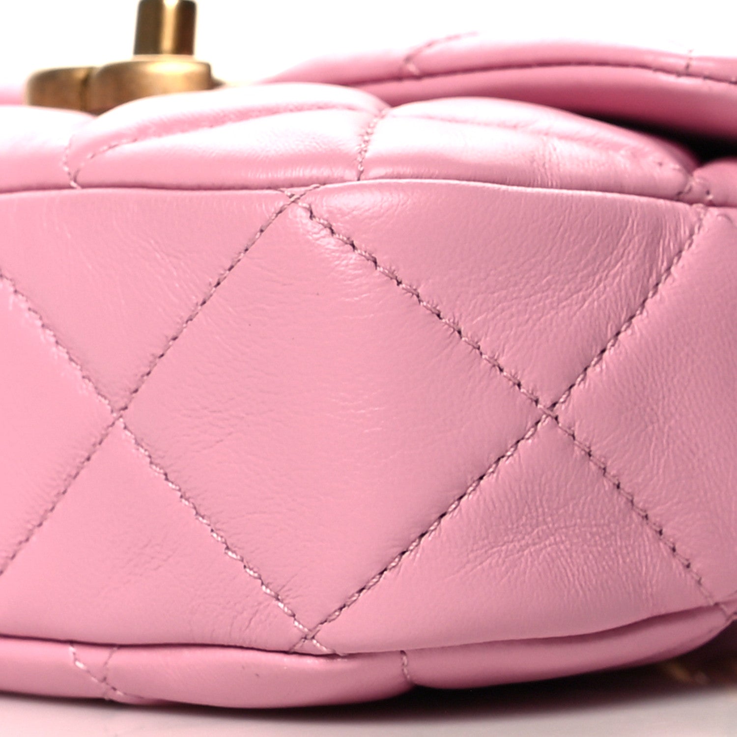 Chanel Lambskin Quilted Mini Lacquered Chain Flap Pink 10 of 11