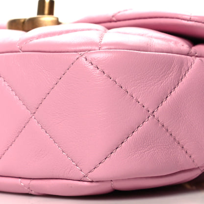 Chanel Lambskin Quilted Mini Lacquered Chain Flap Pink 10 of 11