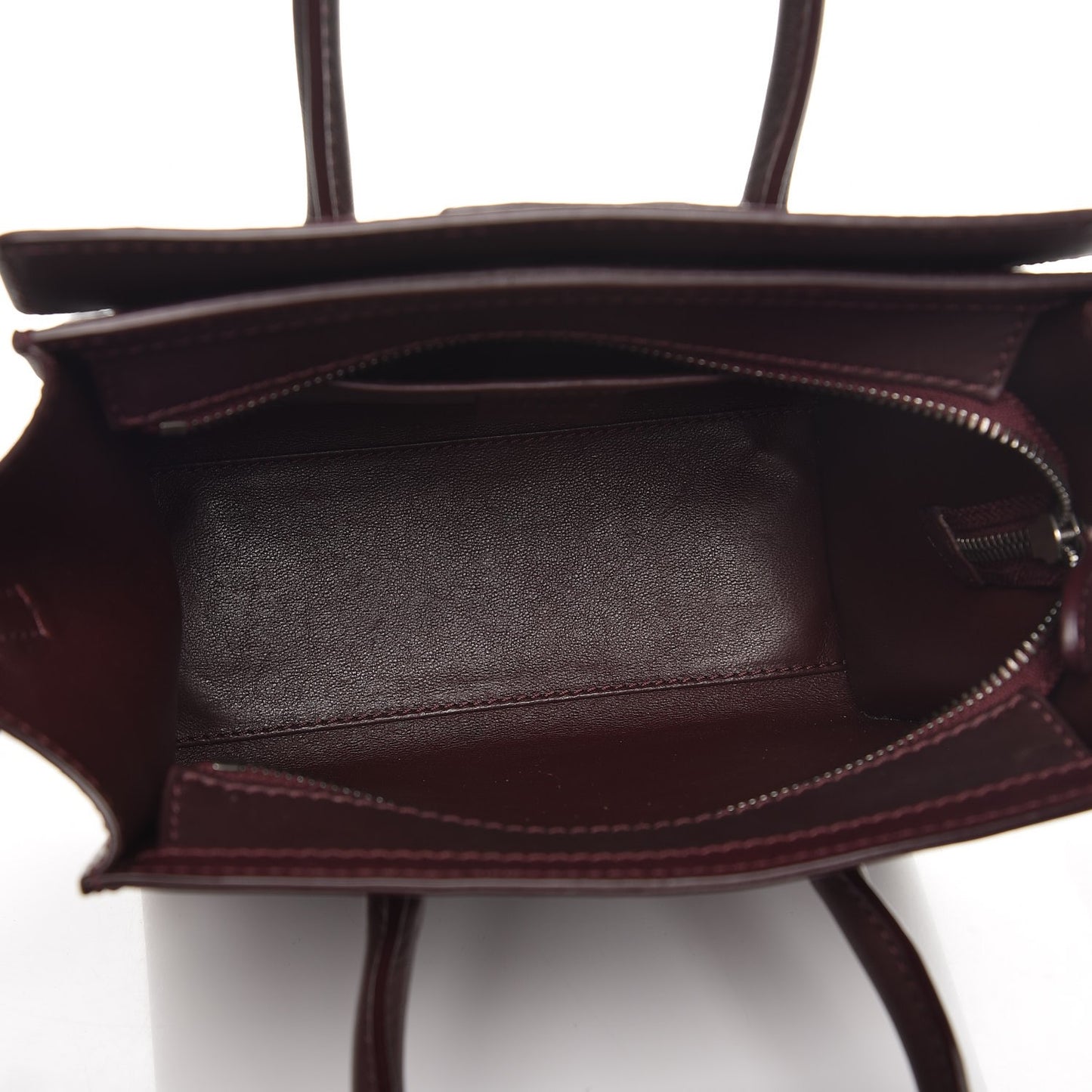 Smooth Calfskin Nano Luggage Burgundy