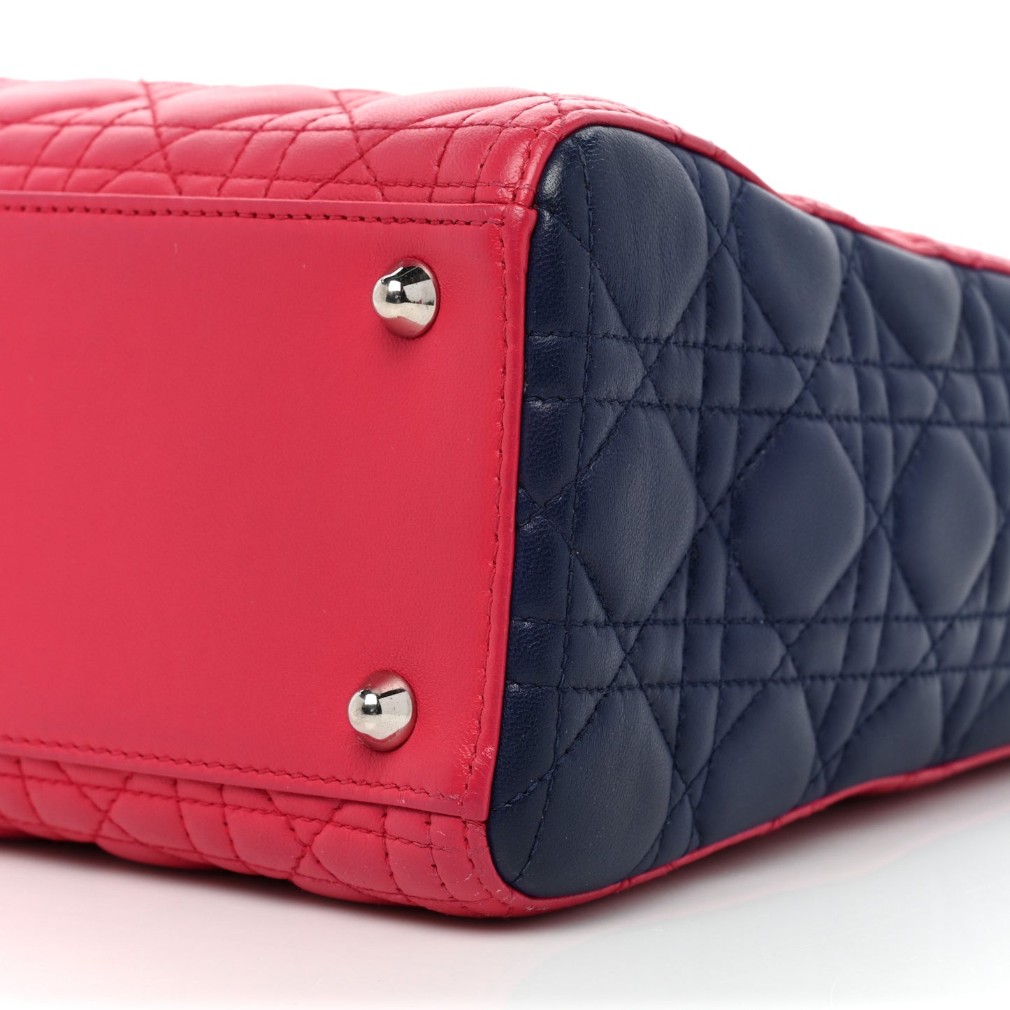 Lambskin Cannage Large Tri-Color Lady Dior Pink Blue Yellow
