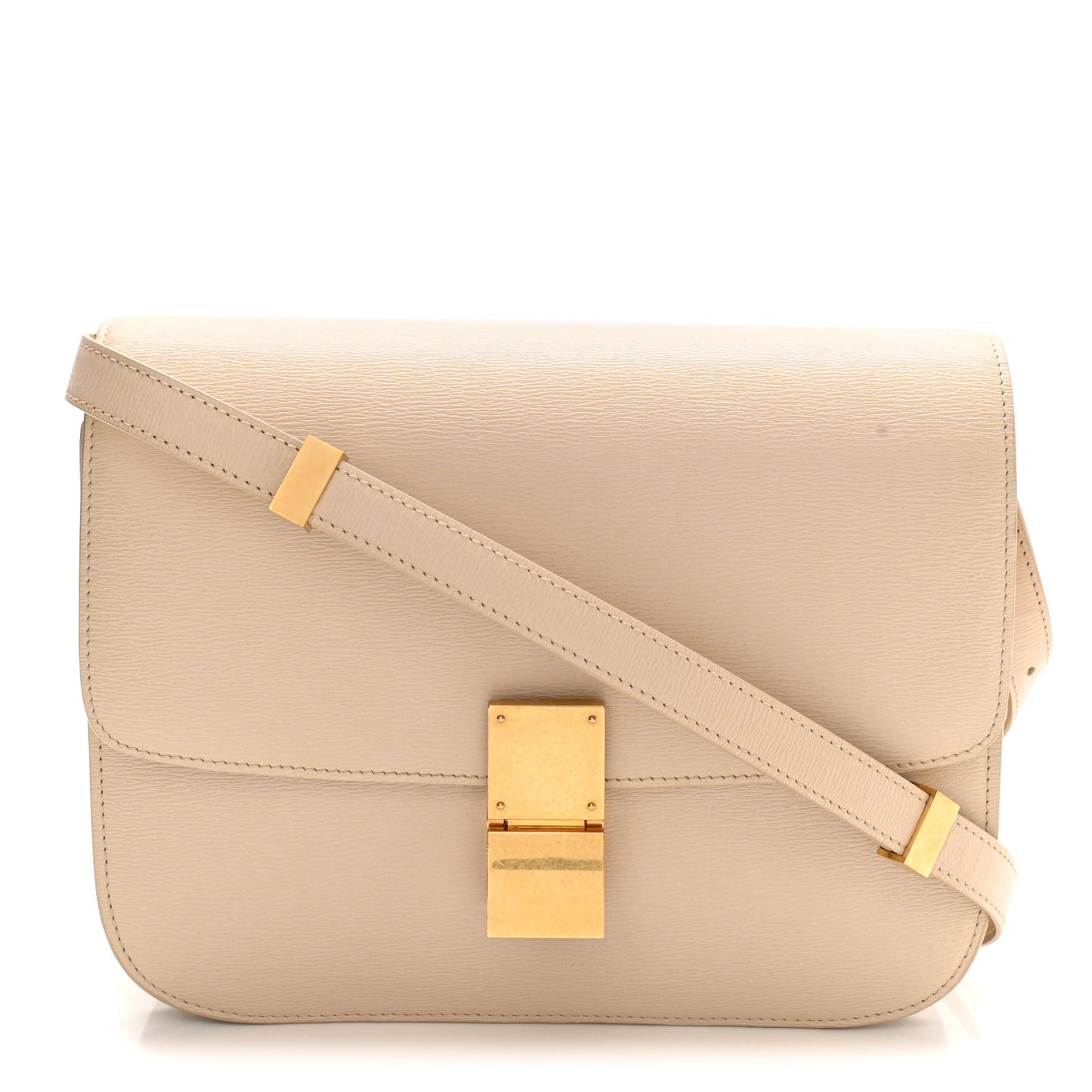 Liege Calfskin Medium Classic Box Flap Bag Powder