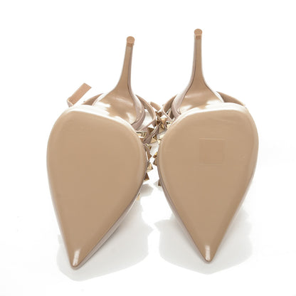 Valentino Garavani Patent Rockstud Ankle Strap Pumps 39 Poudre 5 of 7