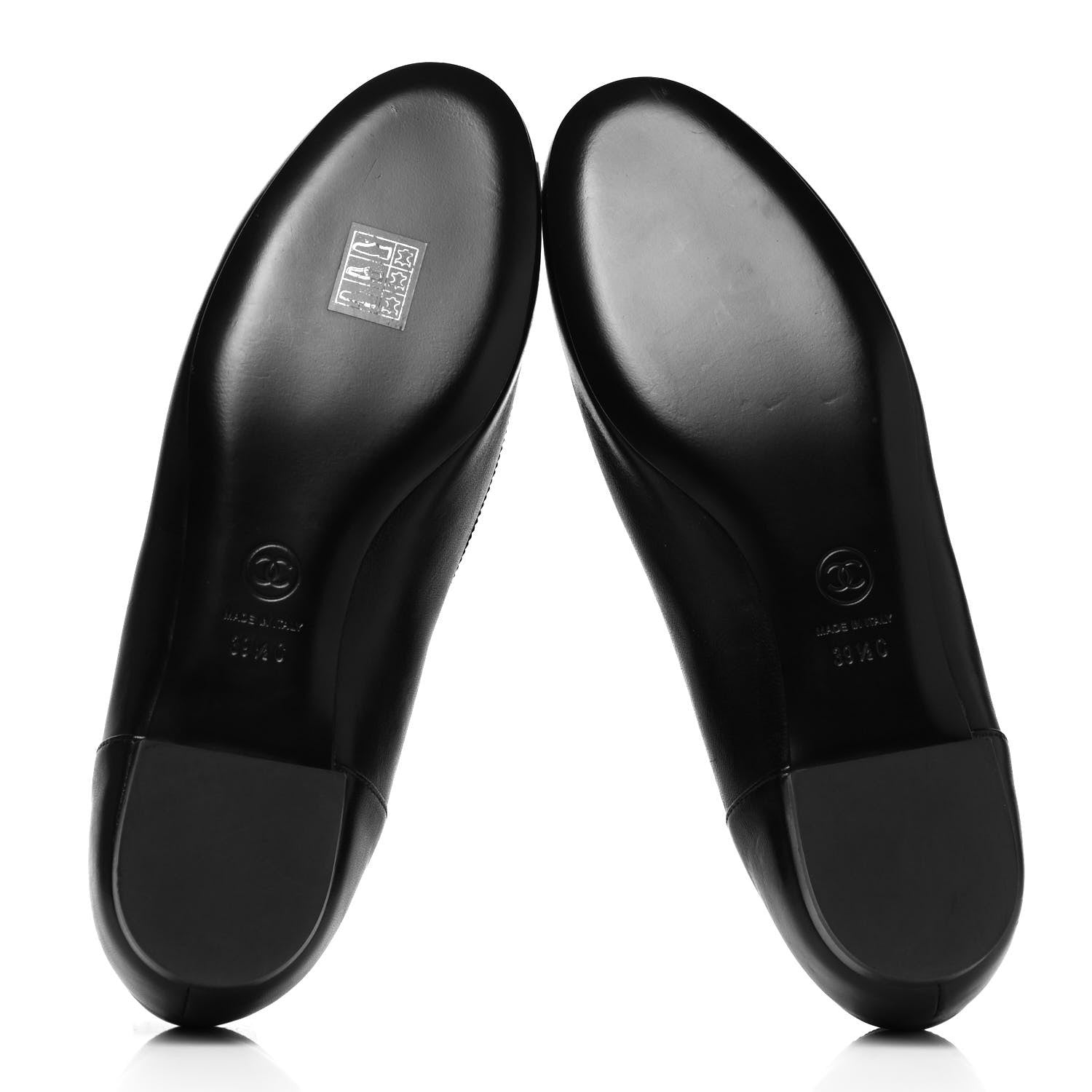 Chanel Lambskin CC Mocassin Loafers 39.5 Black 5 of 9