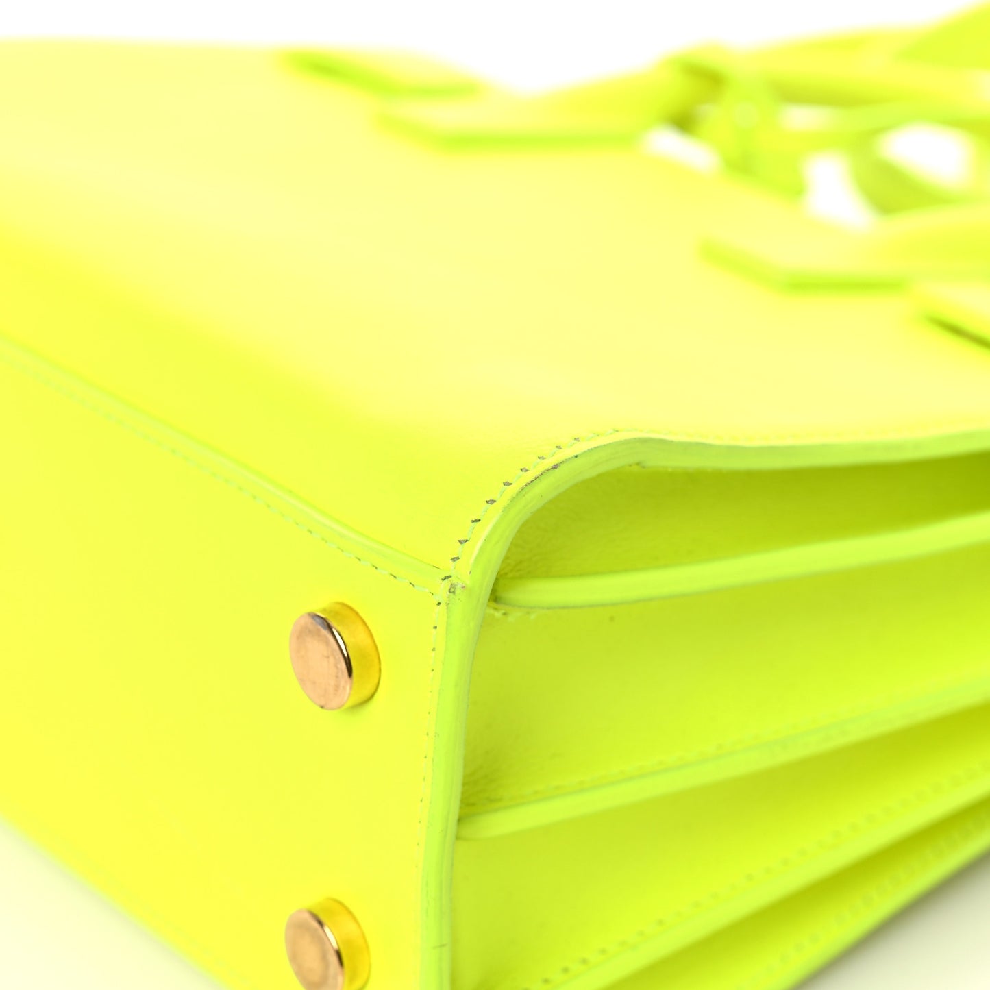 Calfskin Nano Sac De Jour Neon Yellow