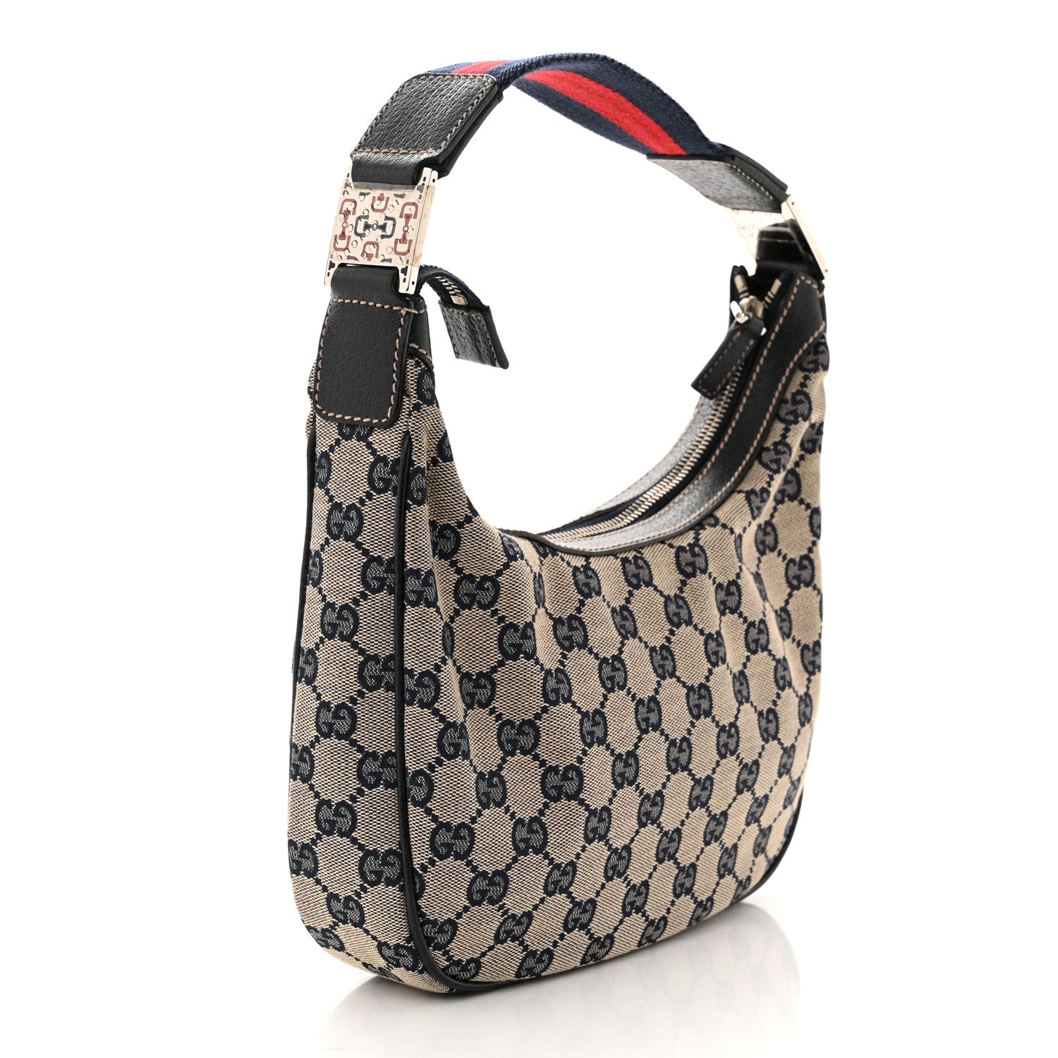 Gucci Monogram Web Small Pop Hobo Navy 3 of 10