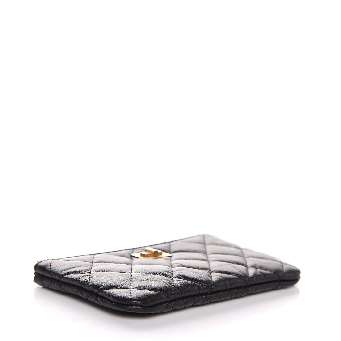 Aged Calfskin Quilted Small Reissue Cosmetic Case Black