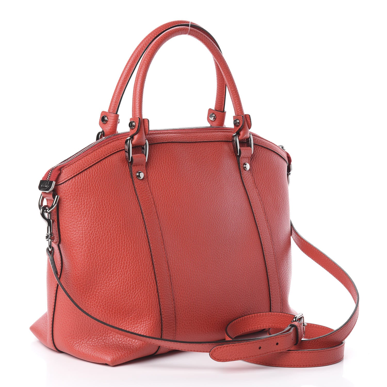 Gucci Dollar Calfskin Medium GG Charm Dome Satchel Sporting Red 2 of 8
