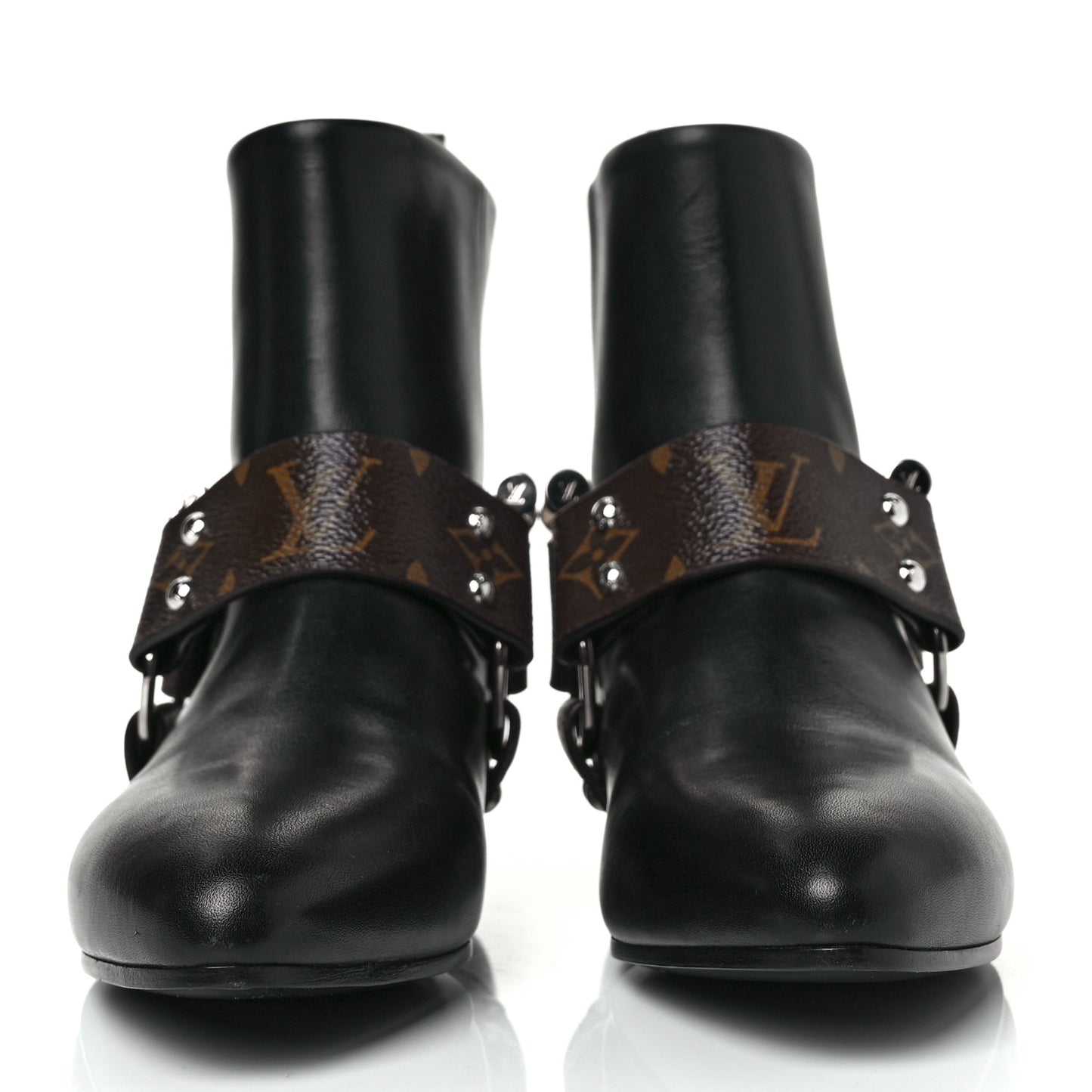 Calfskin Monogram Rhapsody Ankle Boots 36.5 Black