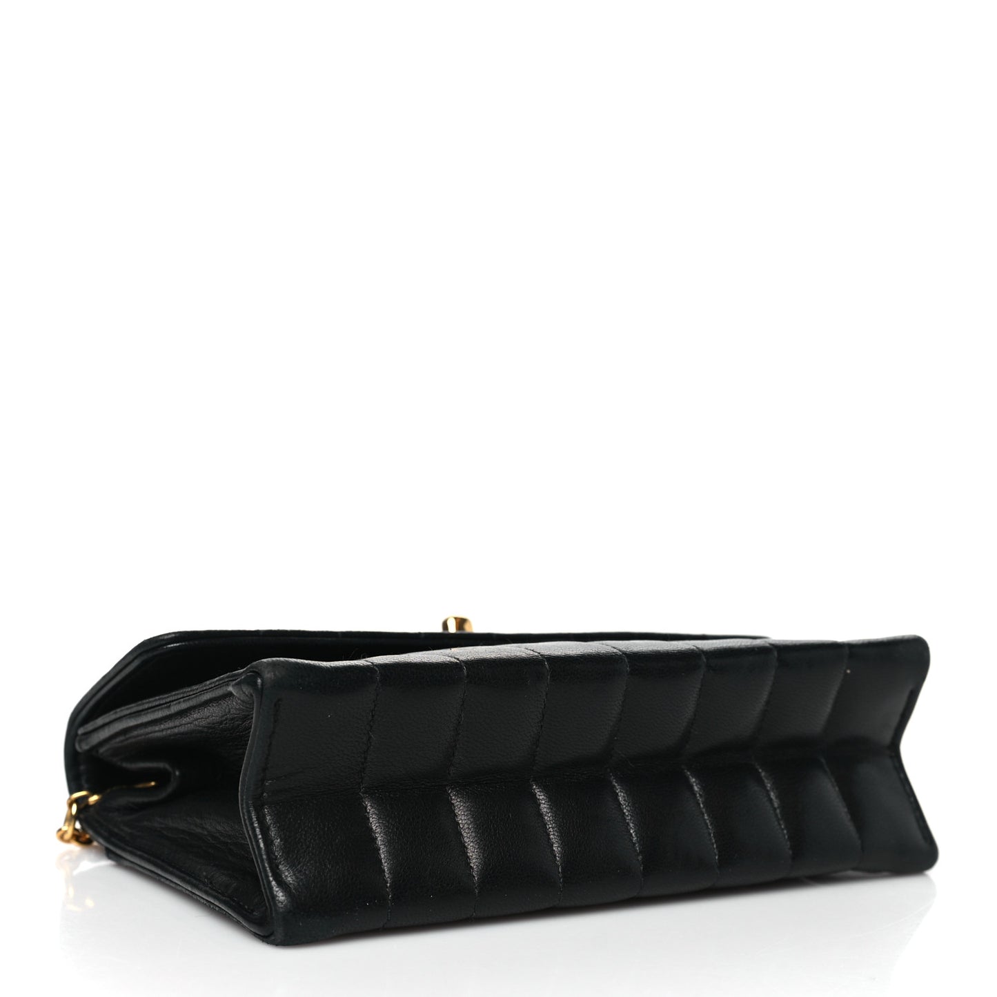 Lambskin Vertical Quilted Mini Flap Black