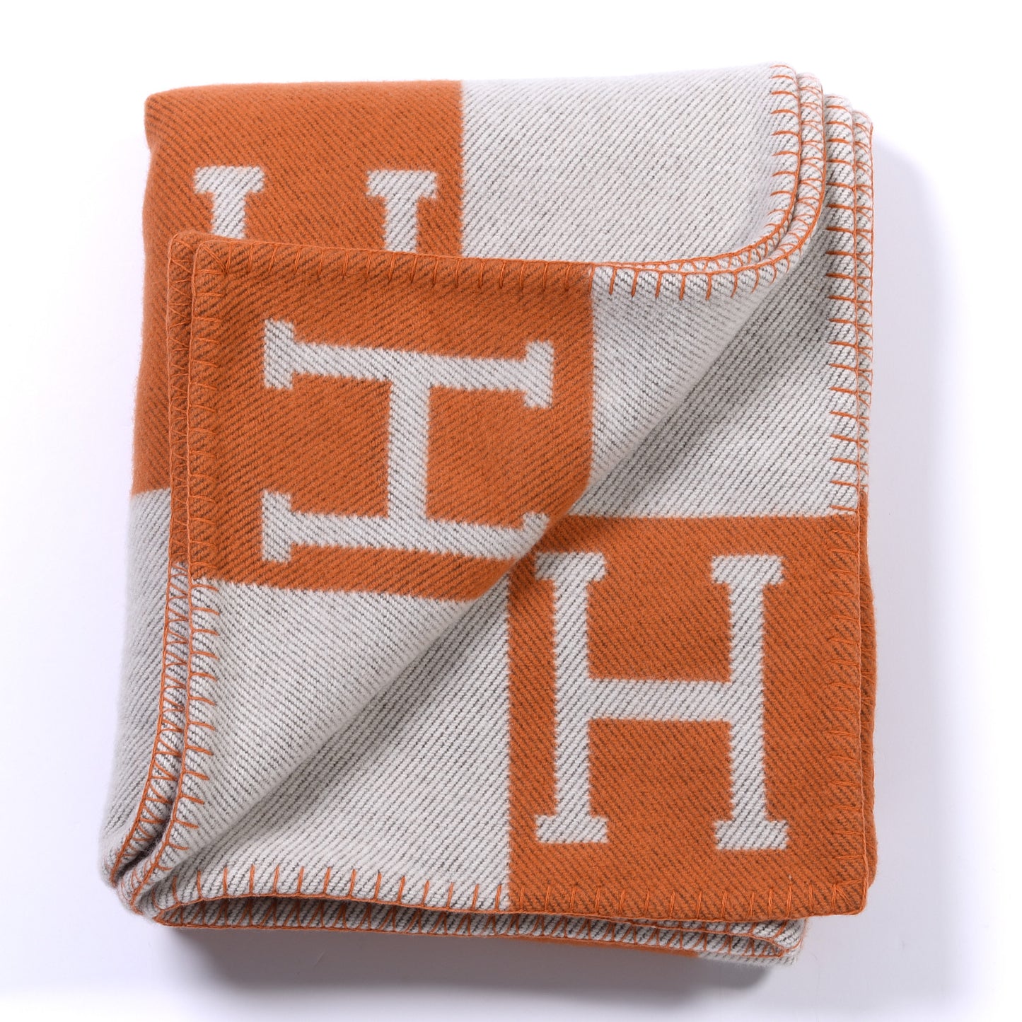 Wool Cashmere Signature Classic Avalon Blanket Ecru Potiron