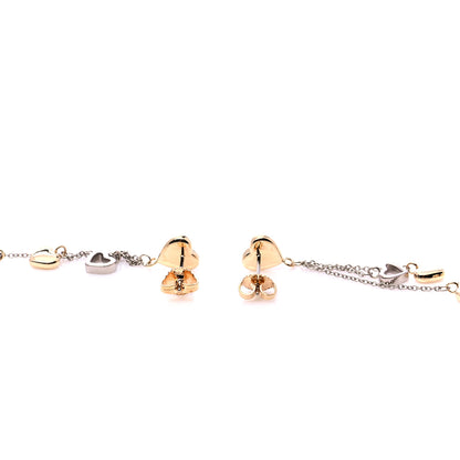 Tiffany 18K Yellow Gold White Gold Multi Heart Drop Earrings 4 of 8