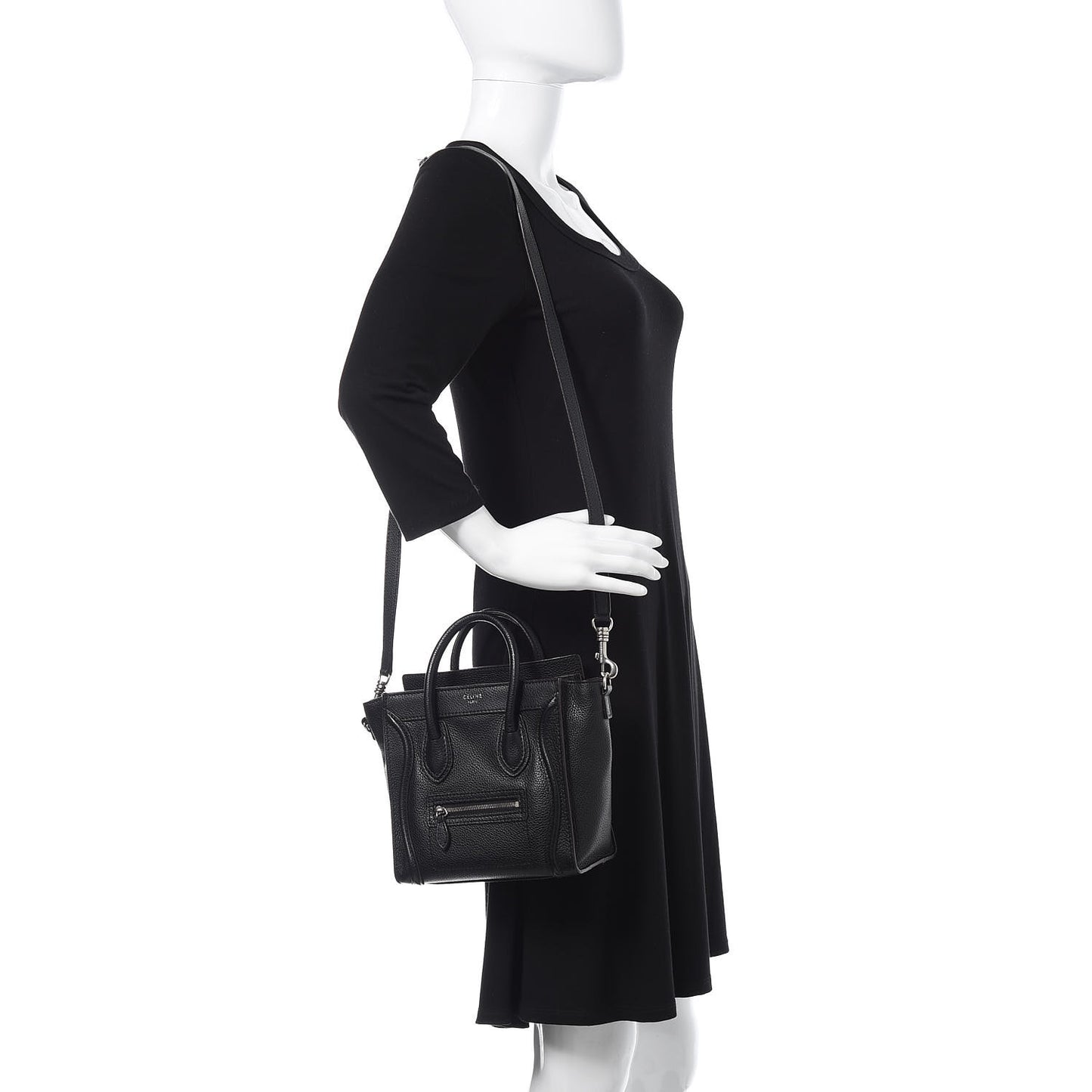 Drummed Calfskin Nano Luggage Black