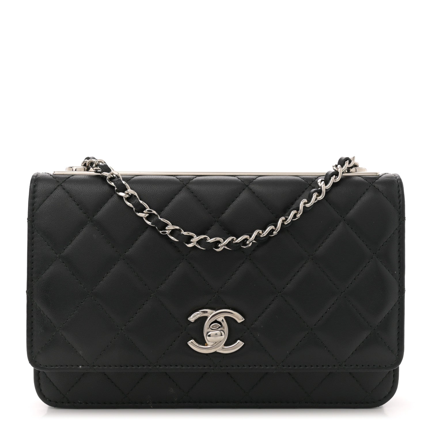 Chanel Lambskin Quilted Trendy CC Wallet On Chain WOC Black 1 of 14