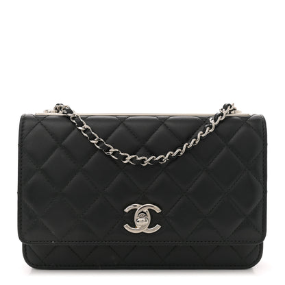 Chanel Lambskin Quilted Trendy CC Wallet On Chain WOC Black 1 of 14