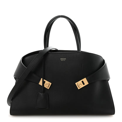 Salvatore Ferragamo Calfskin Medium Hug Bag Black 1 of 9