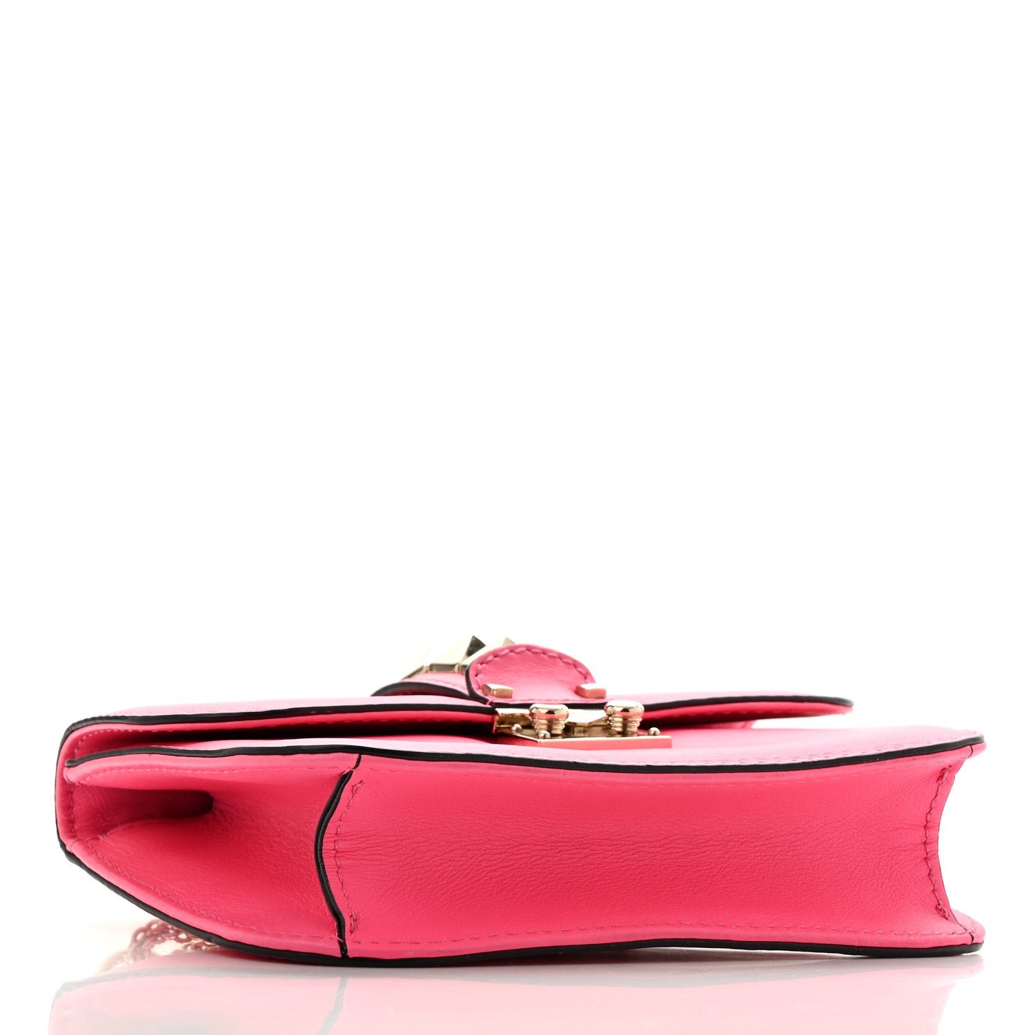 Valentino Garavani Vitello Small Glam Lock Rockstud Flap Deep Fuxia 4 of 12