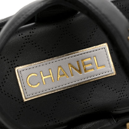 Chanel Lambskin Quilted Dad Sandals 41 Black 8 of 9