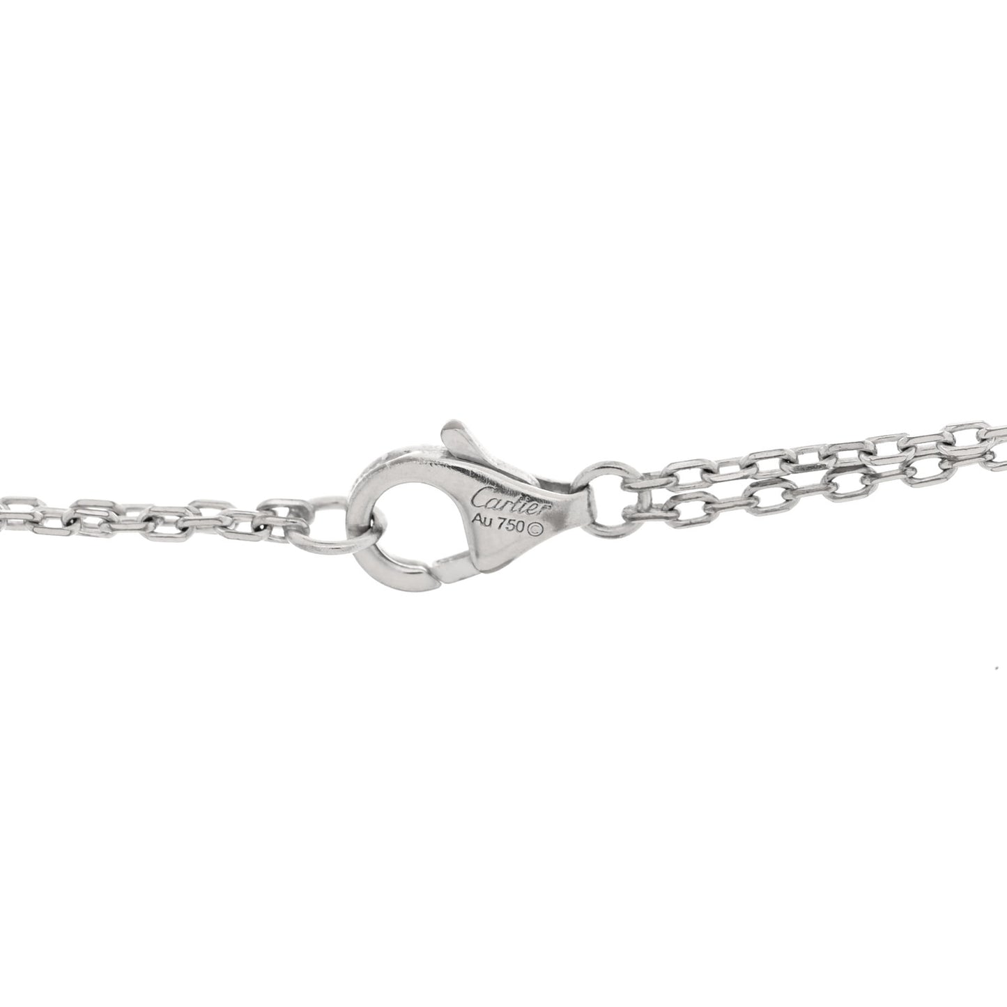 18K White Gold Ceramic Diamond Three Ring LOVE Necklace