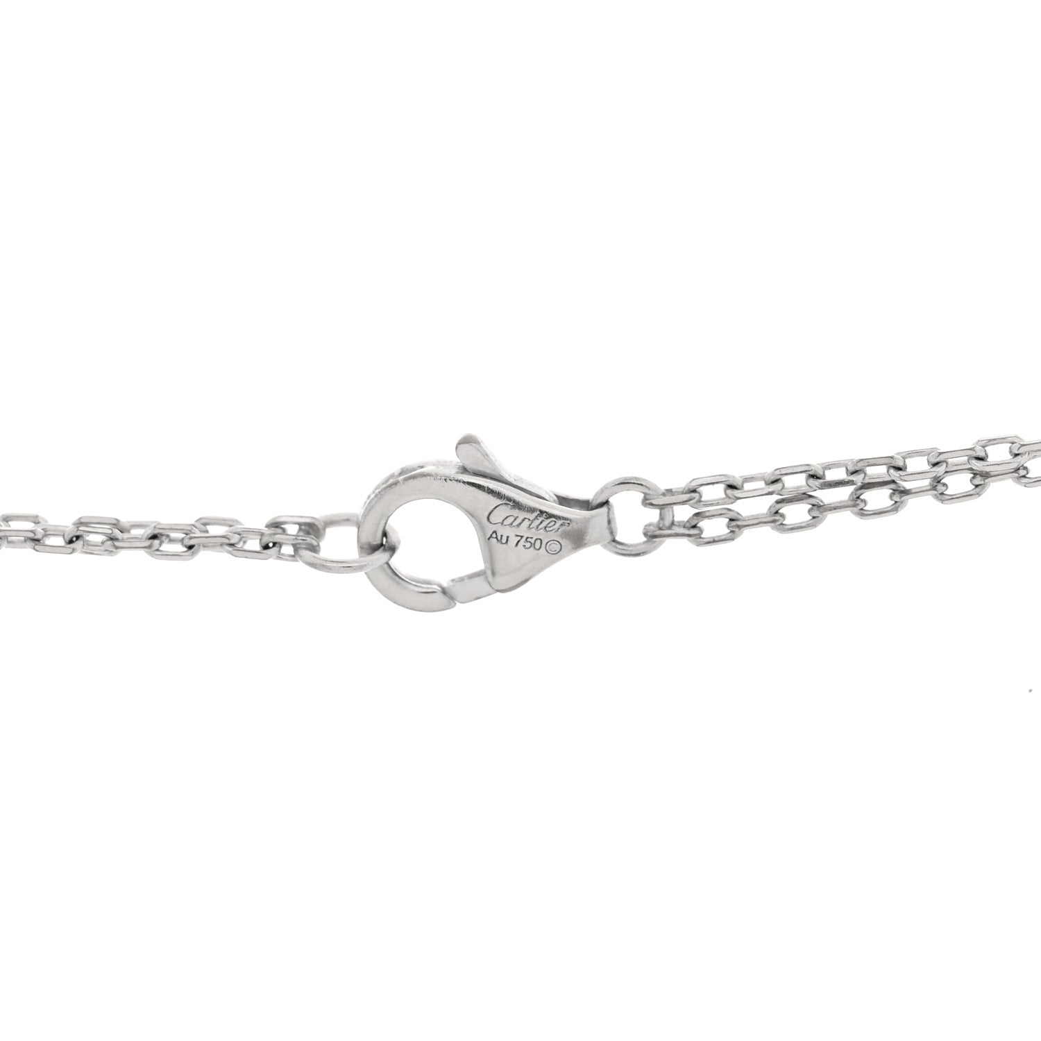 Cartier 18K White Gold Ceramic Diamond Three Ring LOVE Necklace 4 of 5