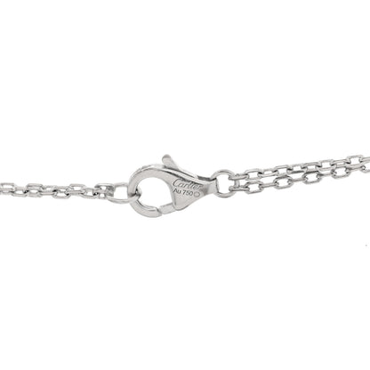 Cartier 18K White Gold Ceramic Diamond Three Ring LOVE Necklace 4 of 5
