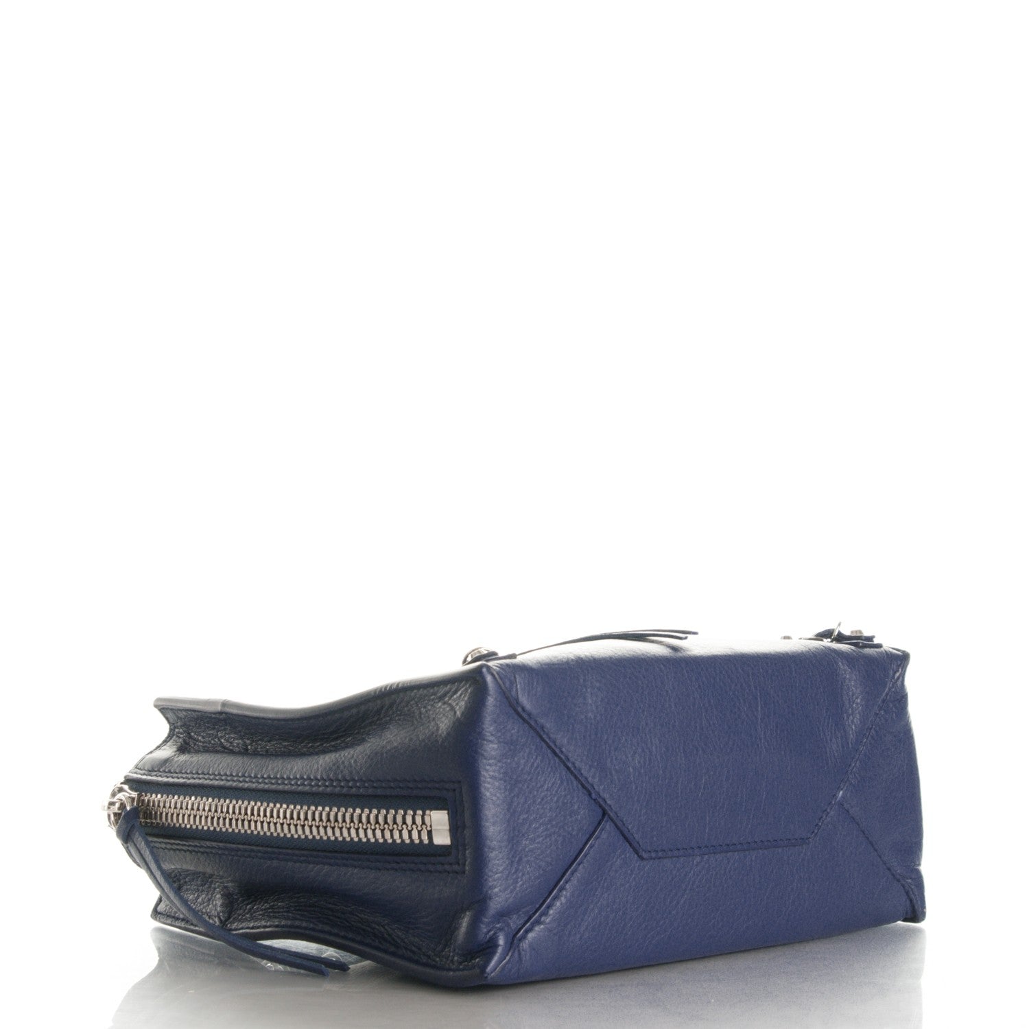 Balenciaga Calfskin Papier Mini A4 Zip Around Tote Bleu Mineral 4 of 7